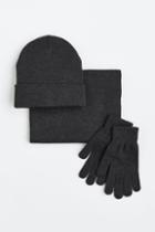 H & M - 3-piece Fine-knit Set - Gray