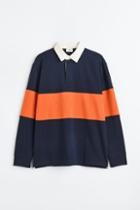 H & M - Relaxed Fit Rugby Shirt - Blue