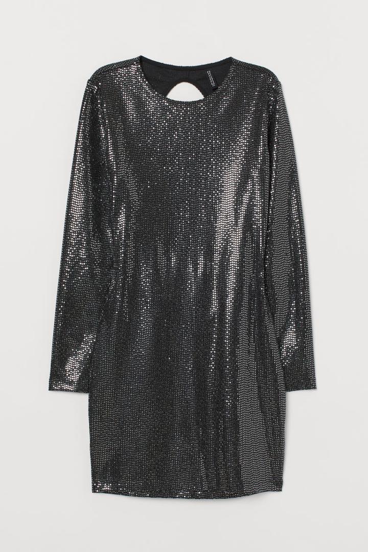 H & M - Shimmery Fitted Dress - Black