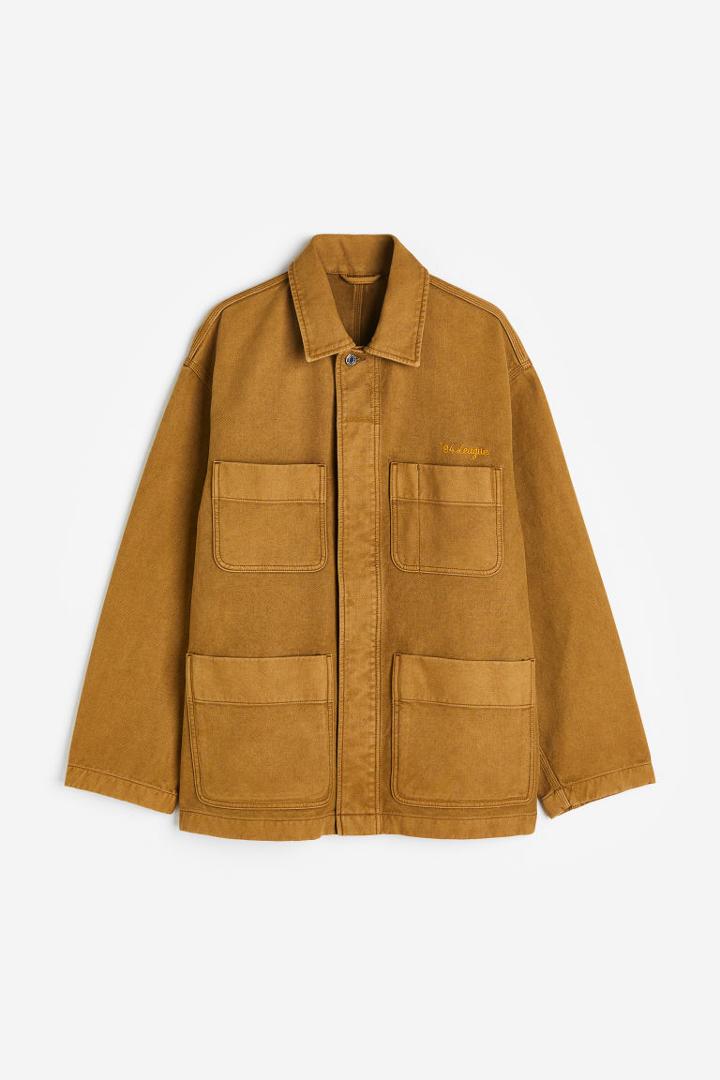 H & M - Boxy Twill Jacket - Beige