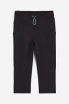 H & M - Drymove&trade; Pocket-detail Capri Sports Leggings - Black