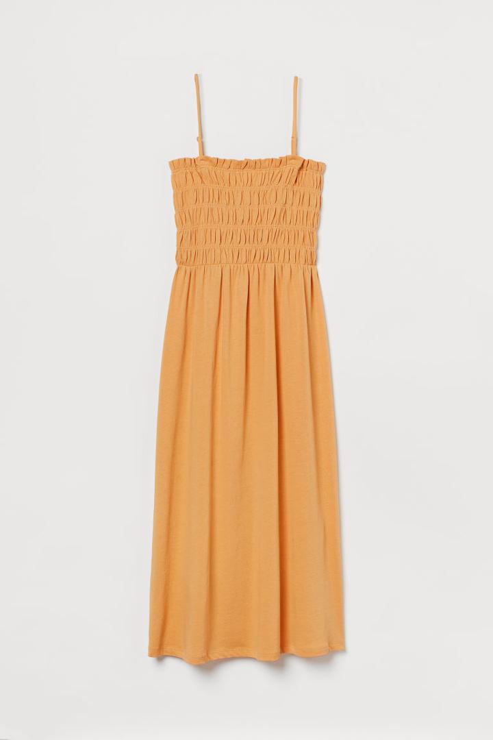 H & M - Smock-detail Dress - Orange