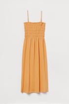 H & M - Smock-detail Dress - Orange