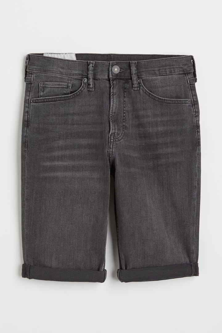 H & M - Freefit Slim Denim Shorts - Black