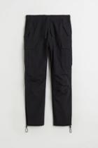 H & M - Regular Fit Ripstop Cargo Pants - Black
