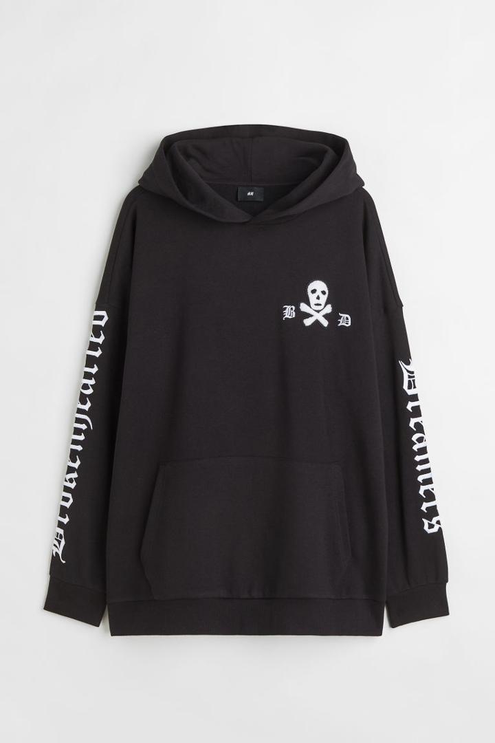 H & M - Oversized Fit Hoodie - Black