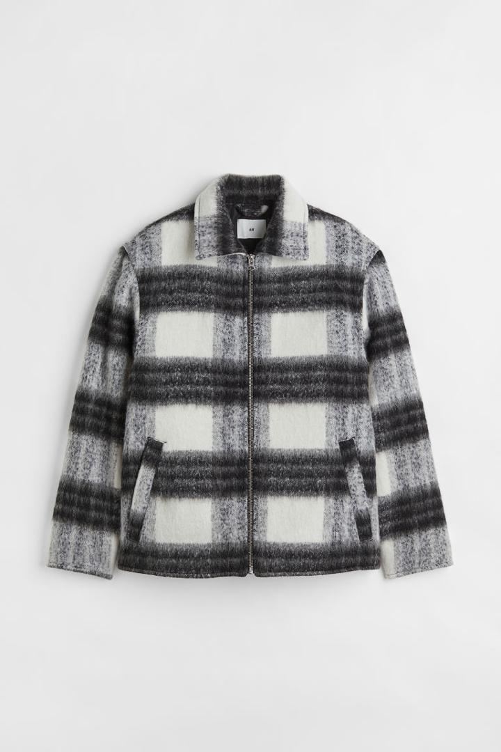 H & M - Felted Wool-blend Shirt Jacket - Black