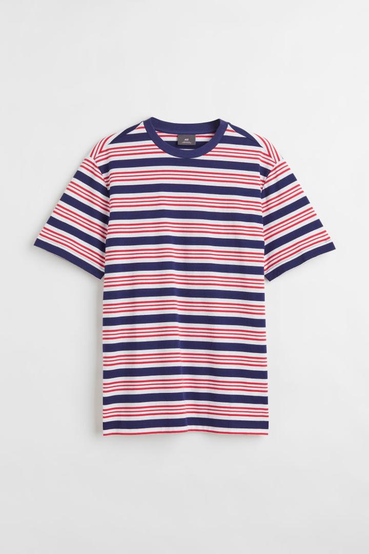 H & M - Regular Fit Cotton T-shirt - Blue