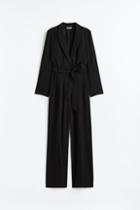 H & M - Jumpsuit With Tie Belt - Black