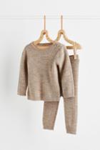 H & M - 2-piece Merino Wool Set - Brown
