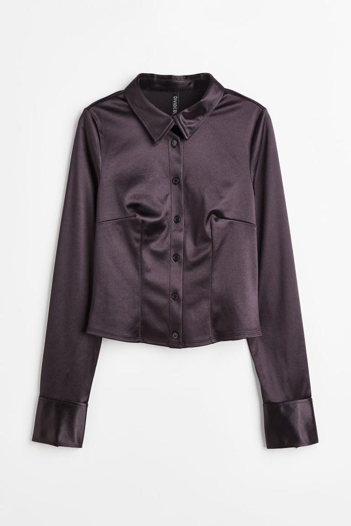 H & M - Satin Shirt - Black