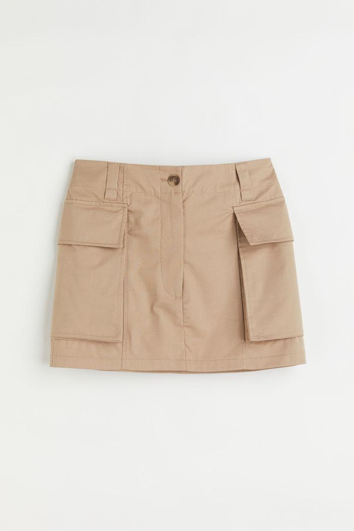 H & M - Short Cargo Skirt - Beige