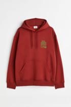 H & M - Relaxed-fit Hoodie - Red