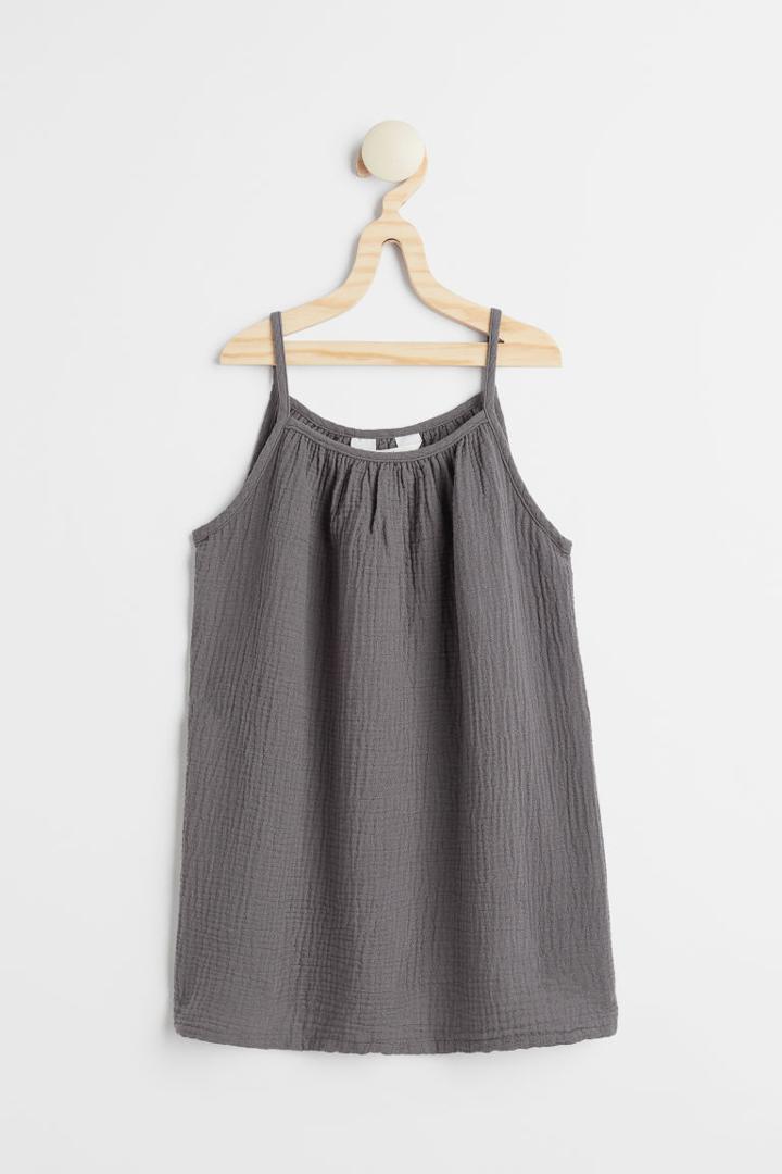 H & M - Double-weave Cotton Dress - Gray