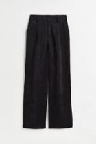 H & M - H & M+ Wide-leg Corduroy Pants - Black