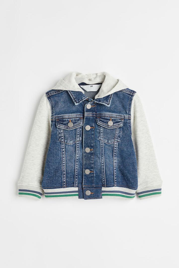 H & M - Hooded Denim Jacket - Blue