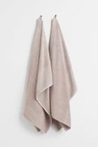 H & M - 2-pack Cotton Bath Sheets - Brown