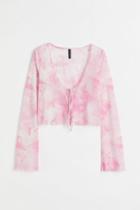 H & M - Mesh Cardigan - Pink