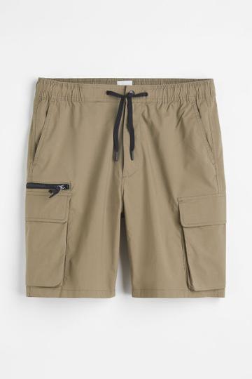 H & M - Regular Fit Knee-length Cargo Shorts - Green