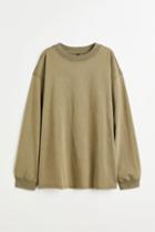 H & M - Long-sleeved Jersey Top - Green