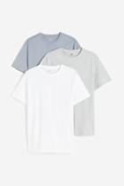 H & M - 3-pack Regular Fit Crew-neck T-shirts - Gray