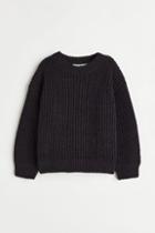 H & M - Knit Chenille Sweater - Black
