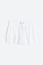 H & M - Velour Shorts - White
