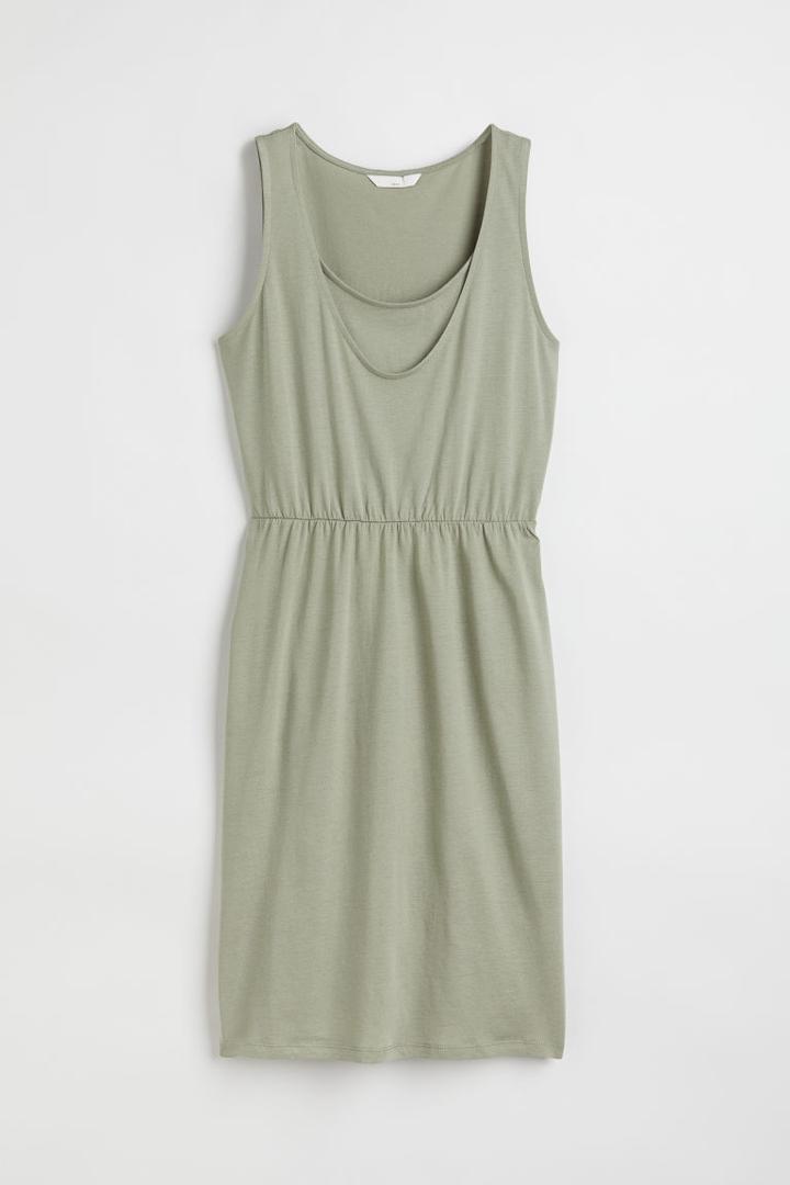 H & M - Mama Modal-blend Nursing Dress - Green
