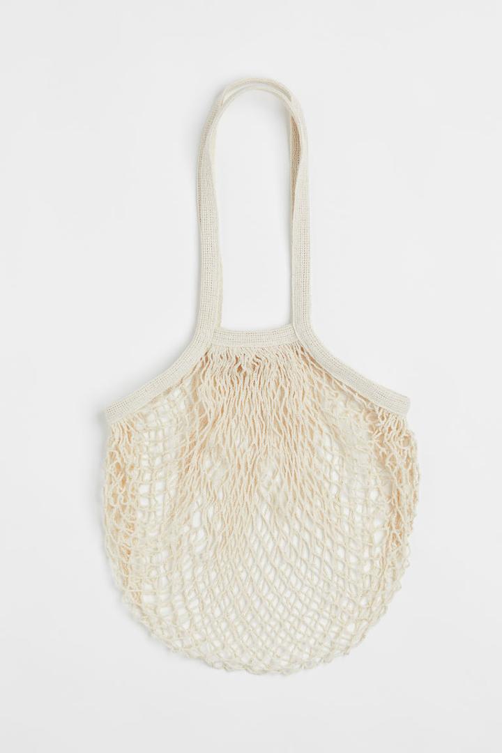 H & M - Cotton Mesh Tote - White