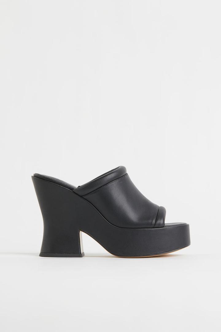 H & M - Platform Mules - Black