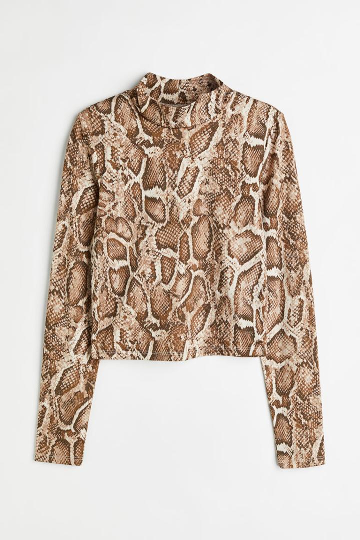 H & M - Long-sleeved Top - Beige
