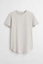 H & M - Long Fit T-shirt - Brown