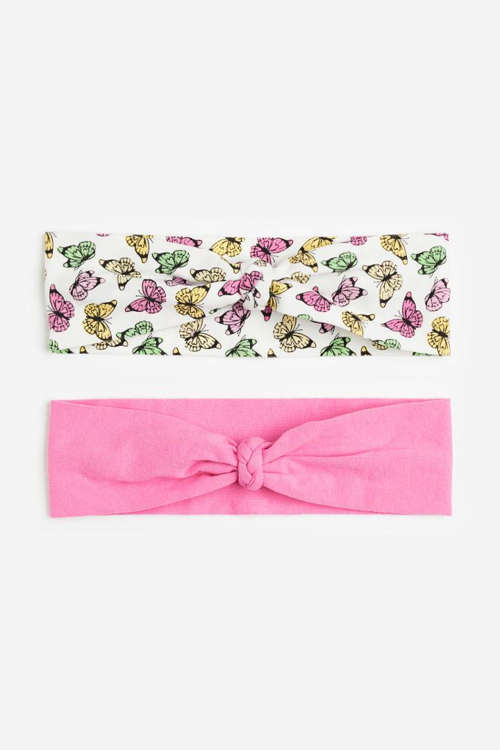H & M - 2-pack Braid-detail Headbands - Pink