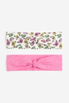 H & M - 2-pack Braid-detail Headbands - Pink