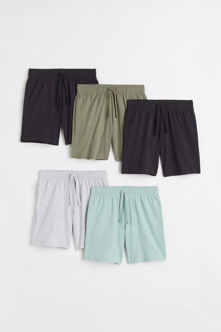 H & M - 5-pack Cotton Jersey Shorts - Turquoise