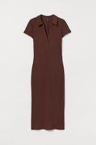 H & M - Collared Dress - Brown