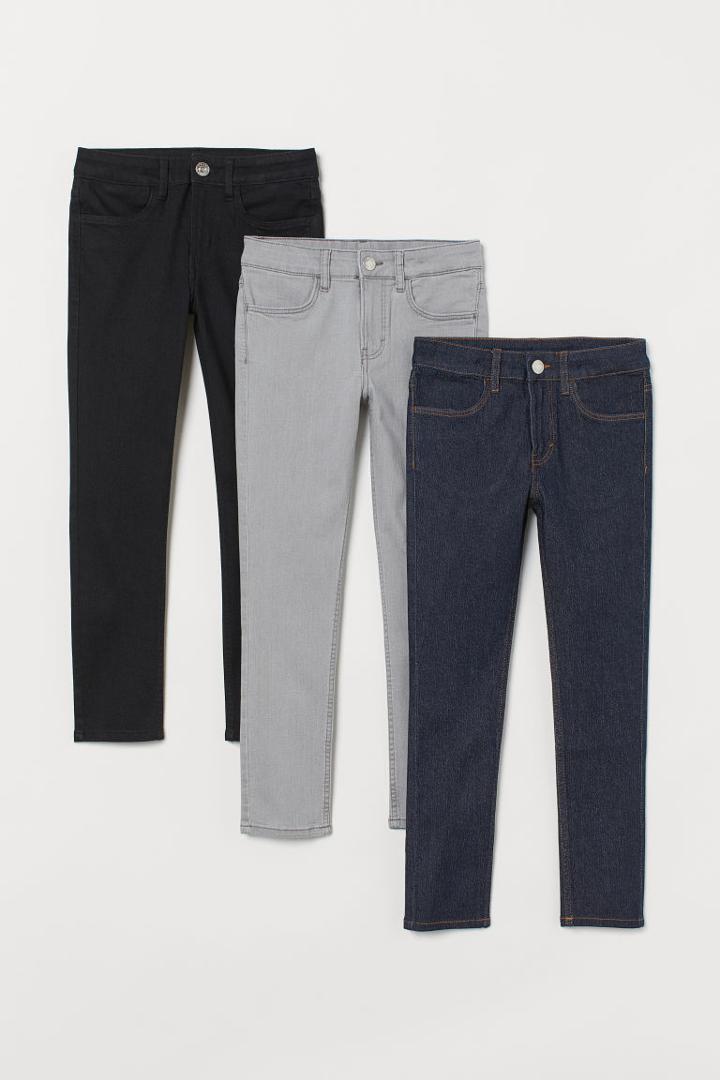 H & M - 3-pack Skinny Fit Jeans - Black