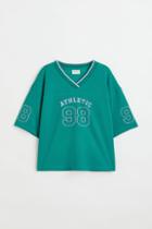 H & M - Printed Basketball Shirt - Green