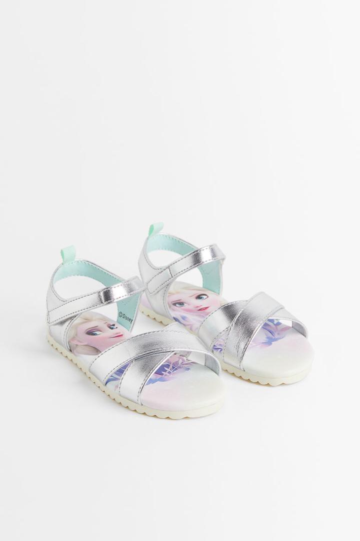 H & M - Shimmery Printed Sandals - Silver