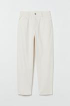 H & M - High Waist Twill Pants - White