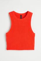 H & M - Rib-knit Sweater Vest - Orange