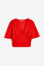 H & M - Gathered Crop Top - Red