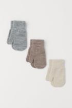 H & M - 3-pack Mittens - Brown