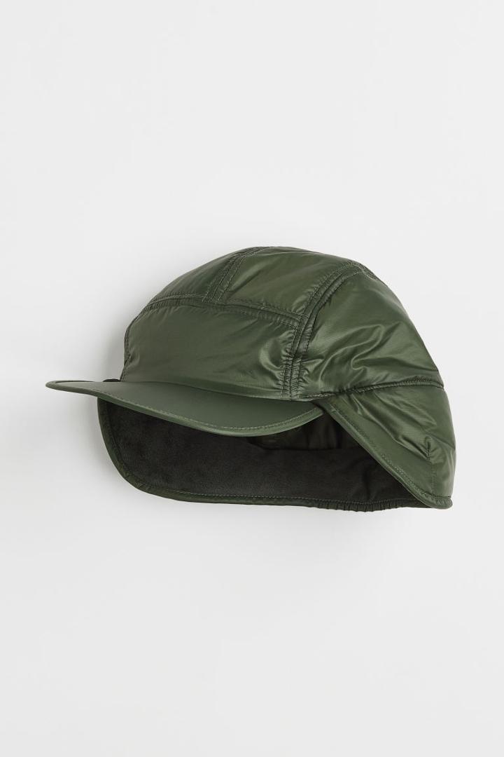 H & M - Water-repellent Padded Earflap Cap - Green