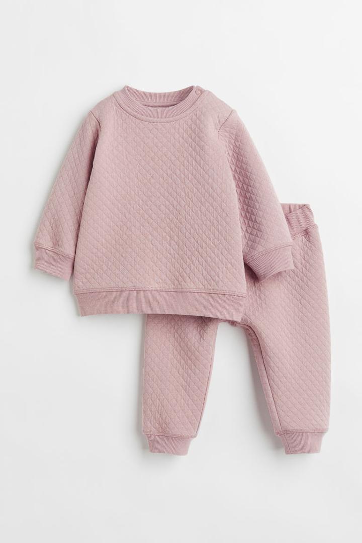 H & M - 2-piece Quilted Set - Pink