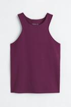 H & M - Sports Top With Integral Bra - Purple