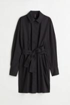 H & M - Tie-belt Shirt Dress - Black