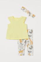 H & M - 3-piece Cotton Set - Yellow