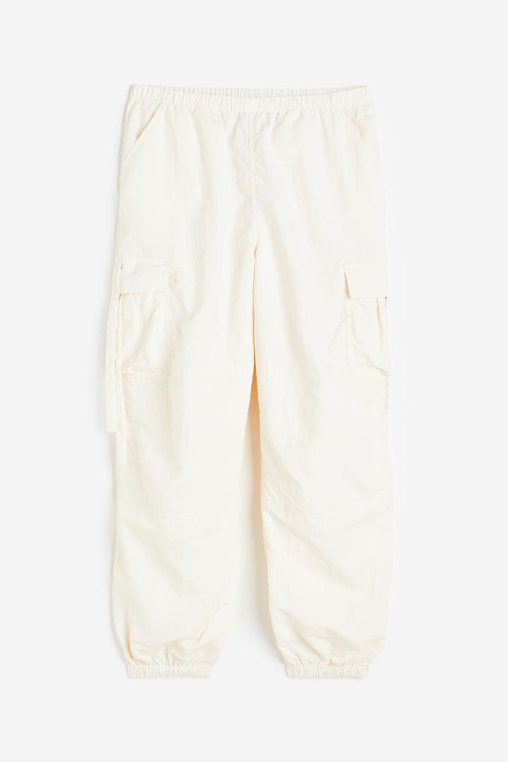 H & M - Low-waist Parachute Pants - White