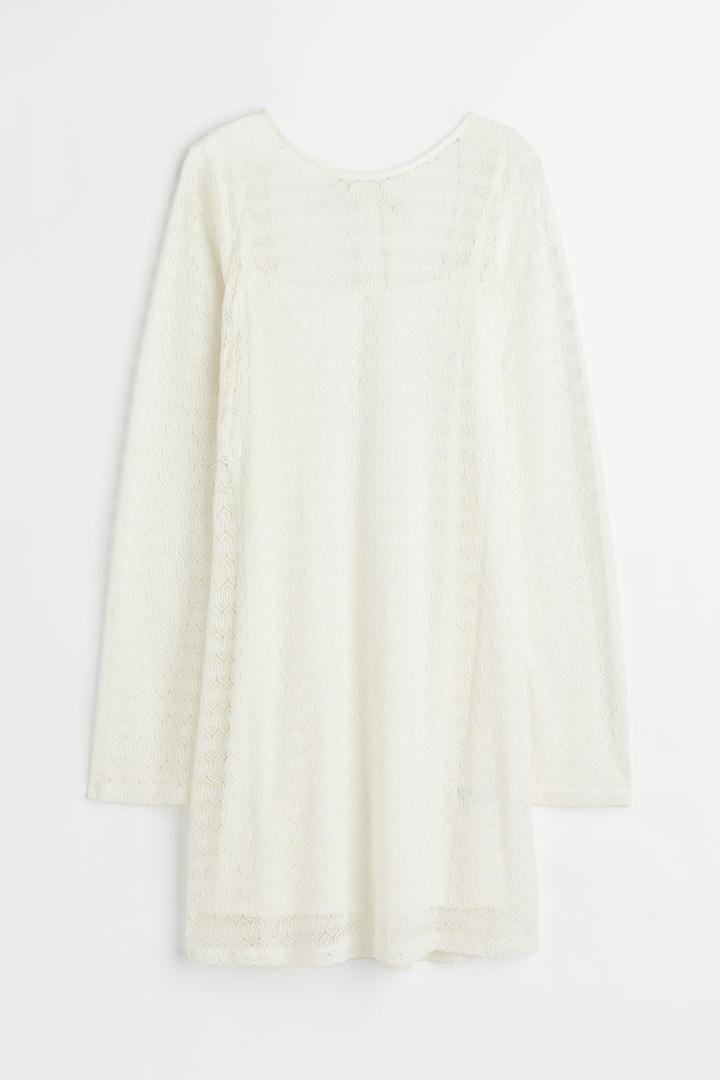 H & M - Lace-knit Dress - White